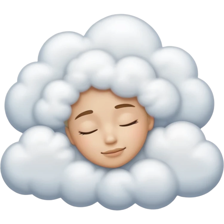 peaceful sleeping face with dream cloud emoji style emoji