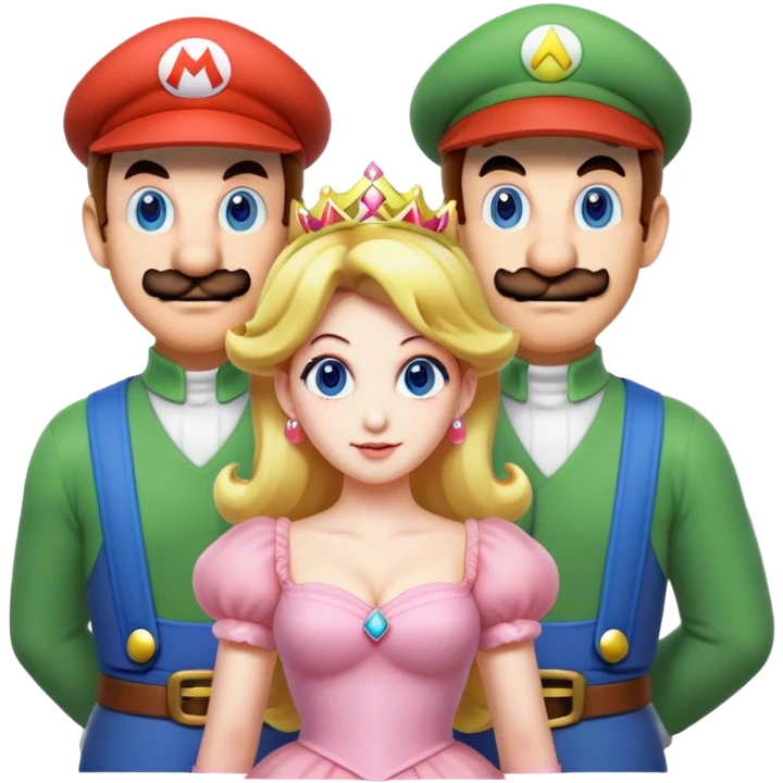 Mario, Princess peach and Luigi emoji