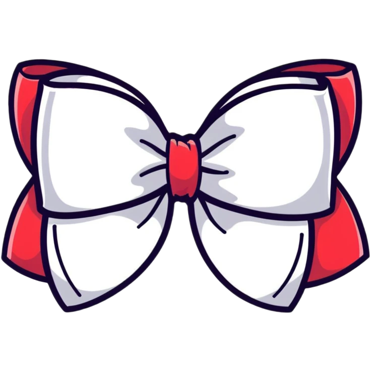 colorful ribbon hair bow emoji