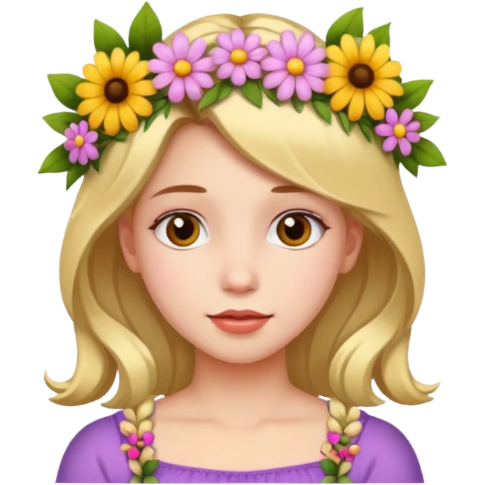 дівчинка з квітами emoji