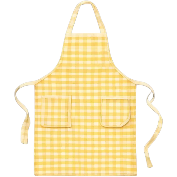 apron with pale yellow gingham and large pocket emoji