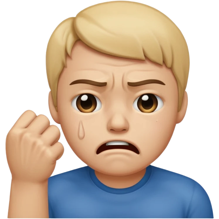 Tourne cet emoji 🤜 de -90 degrés et met le sur la bouche de cette emoji 😭 emoji