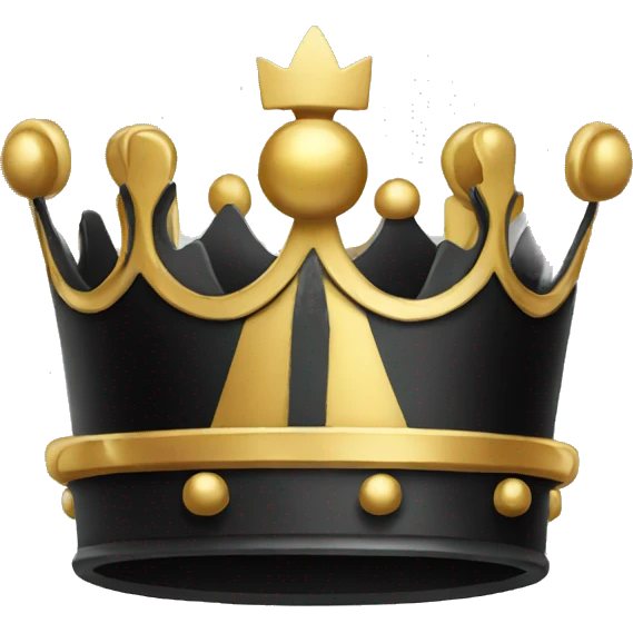 Luxury black chess crown emoji