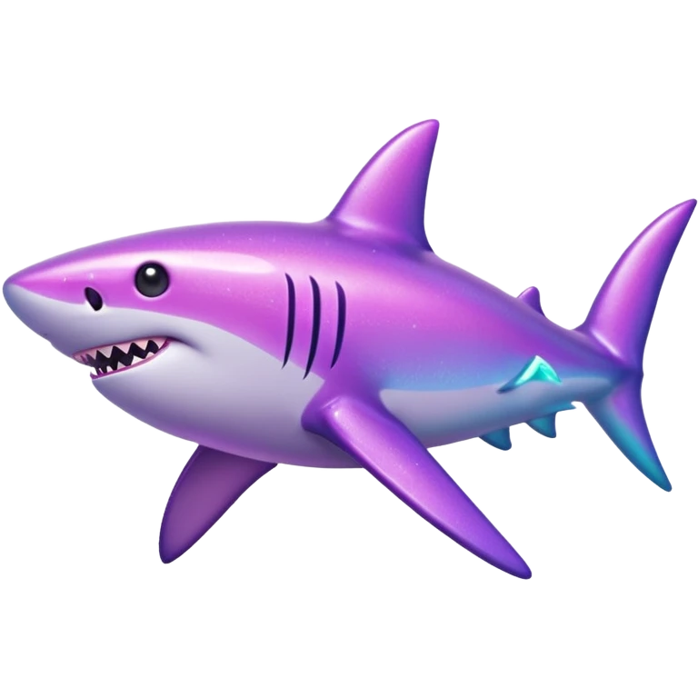glitter purple and pink shark emoji