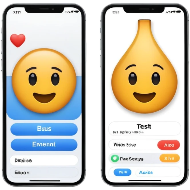 split screen showing A/B test with two different website designs emoji