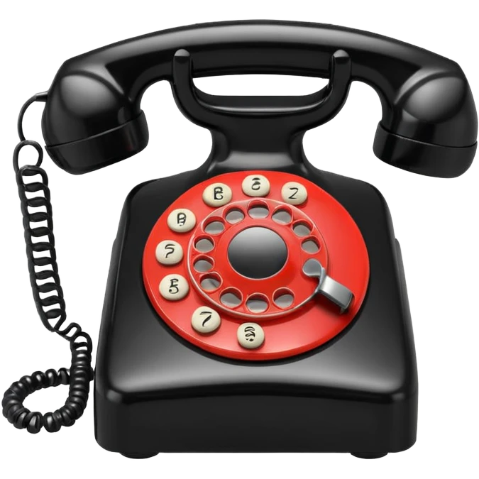 vintage rotary dial telephone, classic plastic body emoji