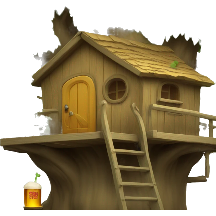 Treehouse with beer emoji