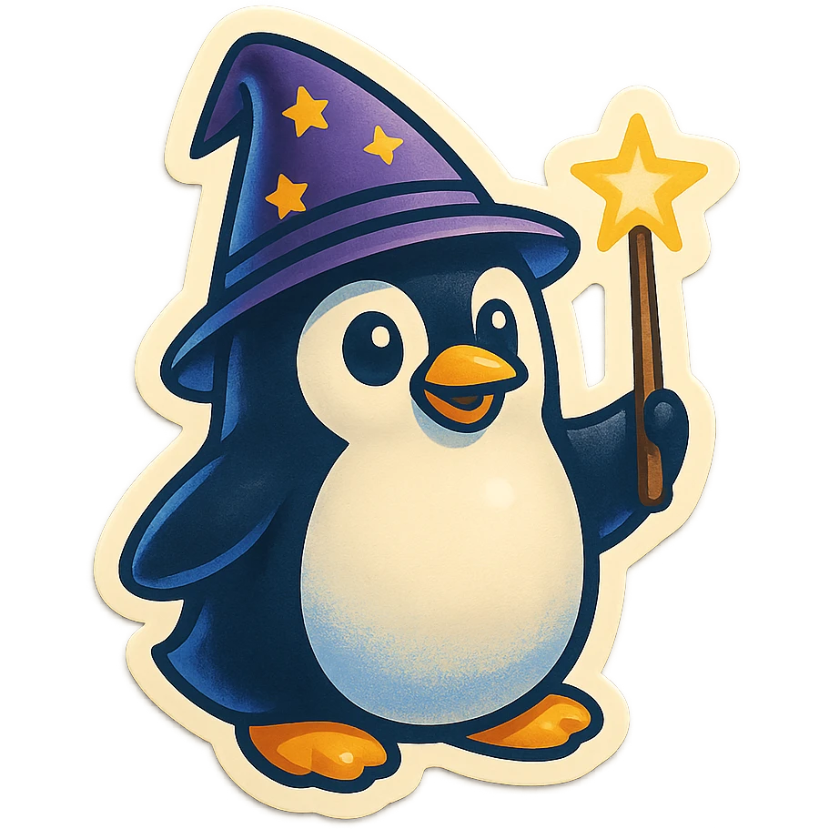 Penguin Wizard emoji