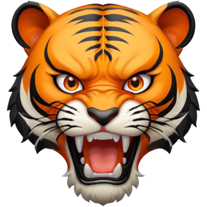 full body of angry tiger with fangs, front face  emoji