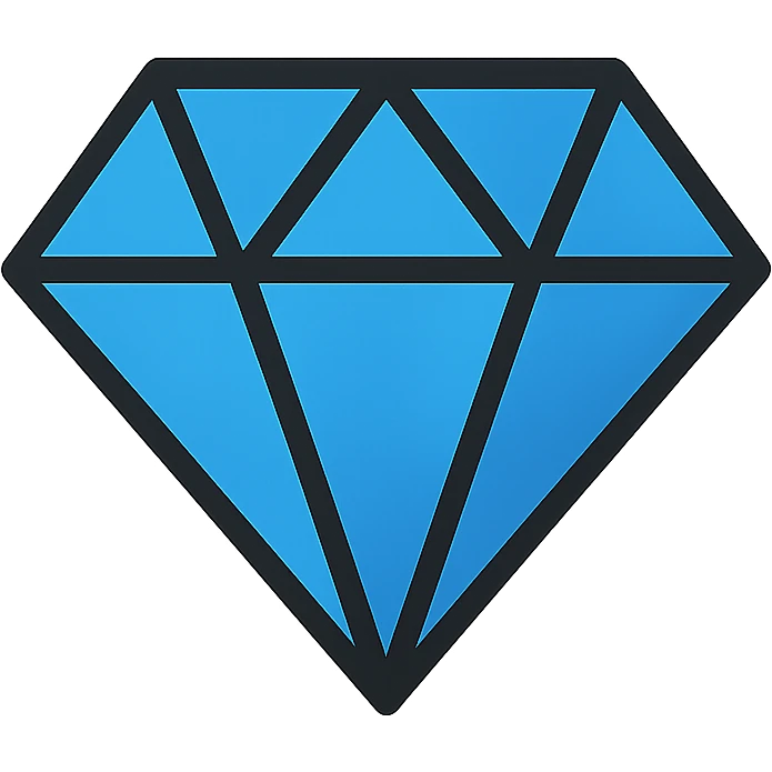 diamond, lineal color outlined icon style, crisp and professional emoji