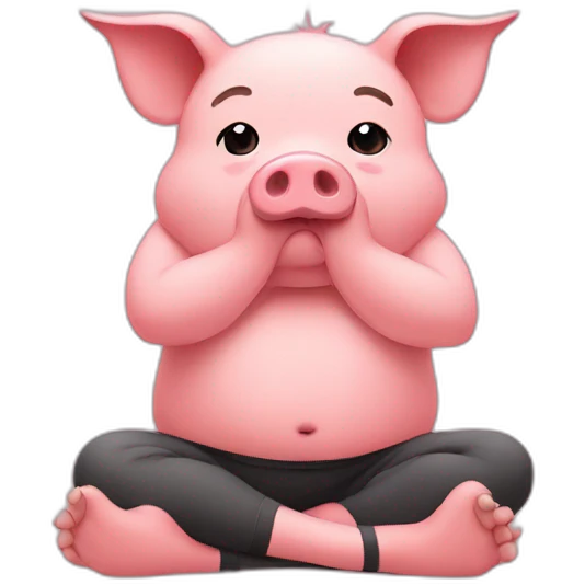 pig yoga emoji