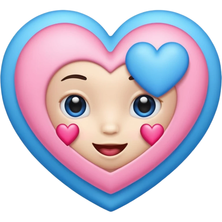 Emoji heart blue and pink baby shower emoji