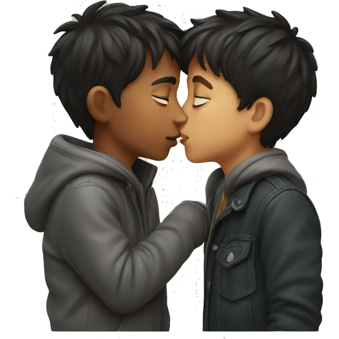 Boy and boy kiss emoji