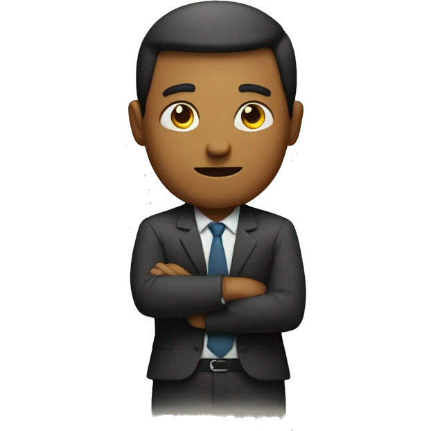 man with crossed arms signalizing x with arms emoji