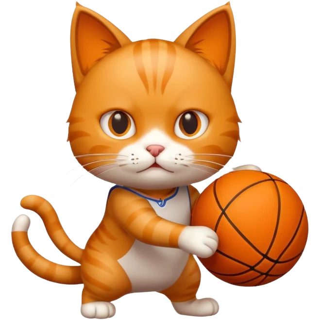Cat playing basketball emoji