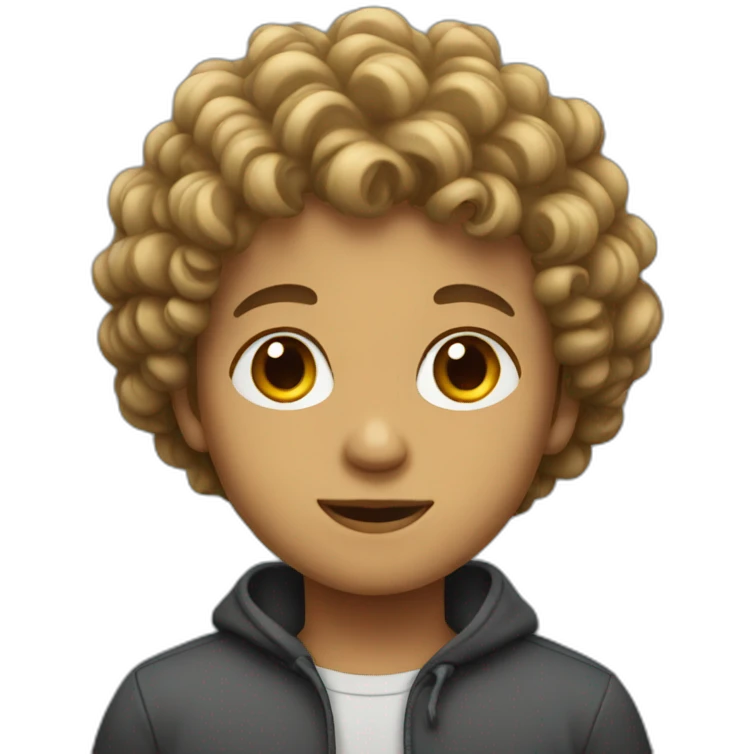 Boy with curly hair  emoji