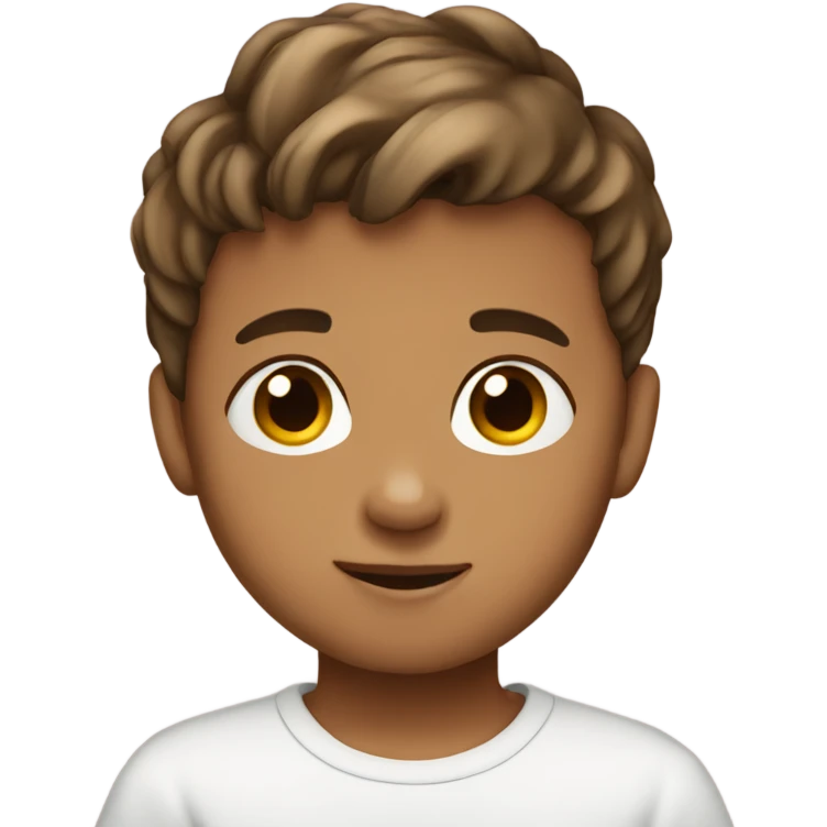  boy brown short hair baby face emoji
