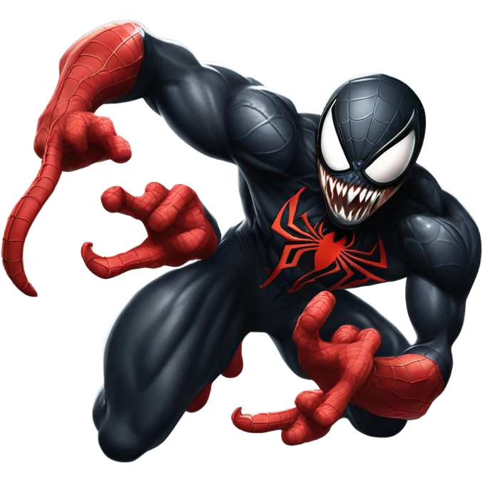 Venom fighting spider-man emoji