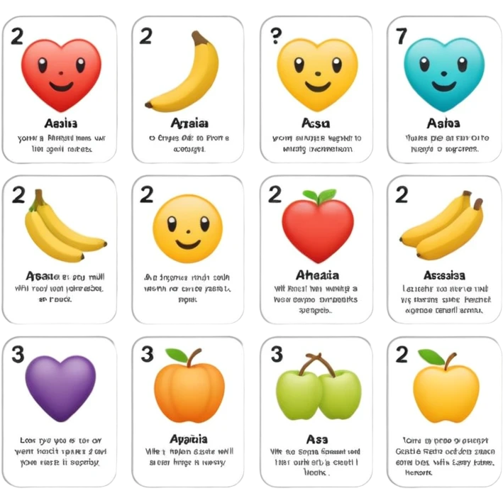 Aphasia patient cards emoji