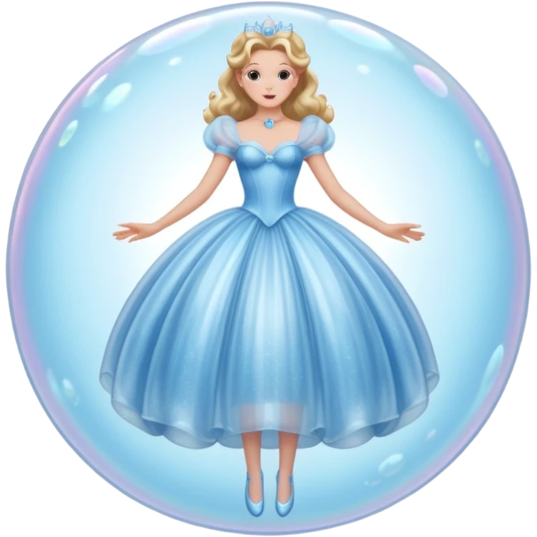 The bubble dress is typically a voluminous ball gown, designed to make Glinda look like she’s literally floating in a bubble. It features:  Pale blue or shimmering white-blue hues  emoji