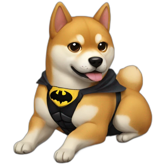 shiba in Batman costume  emoji