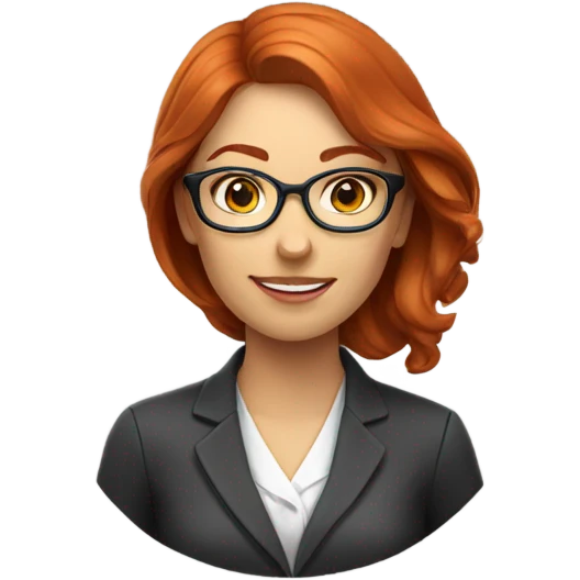 Redhead female accountant glasses emoji