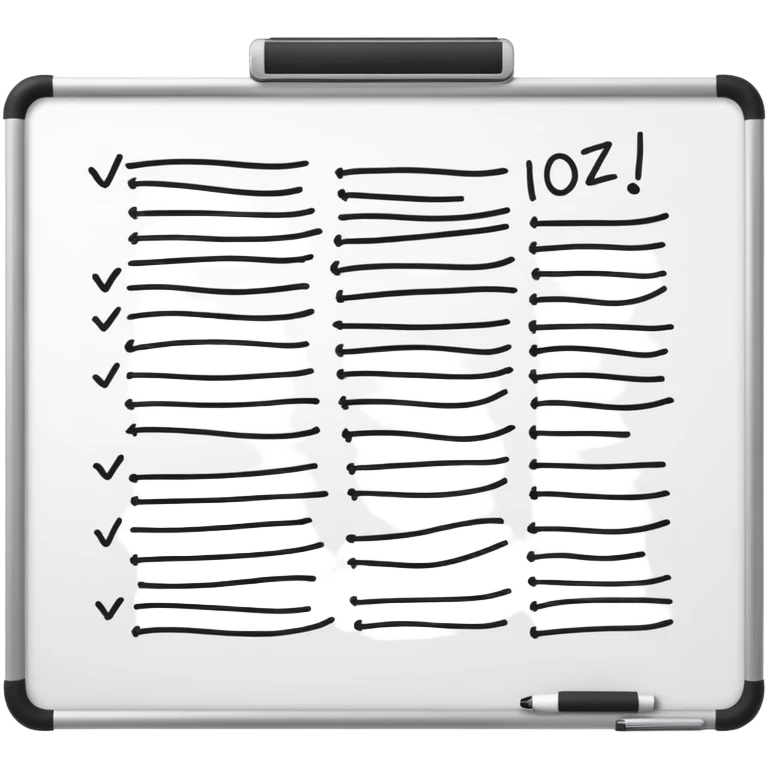 Whiteboard with wobbly lines indicating written notes emoji