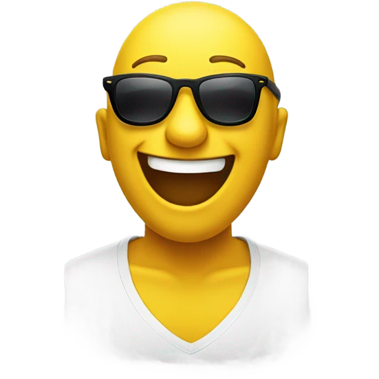 Laughing emoji wearing sun glasses emoji