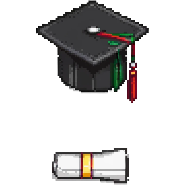 Graduation cap with diploma emoji
