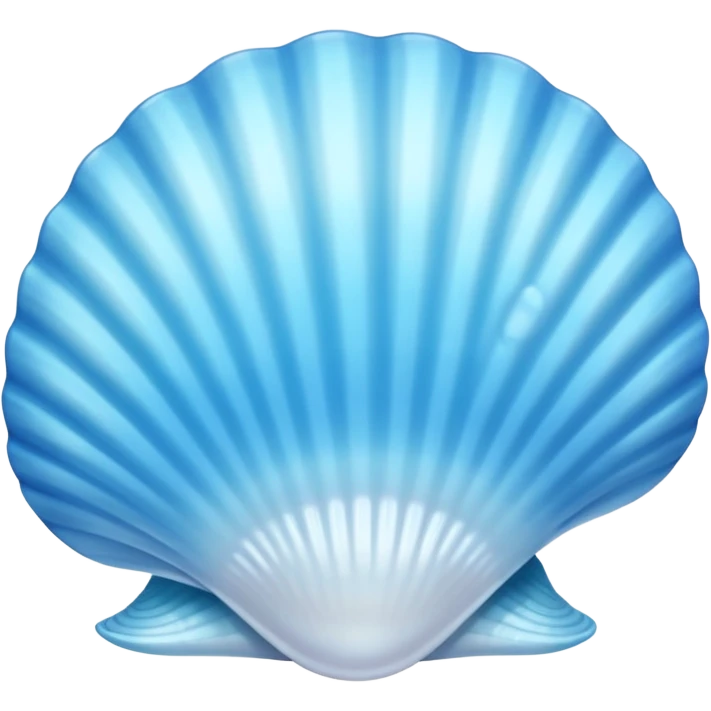 Light blue seashell emoji, pearl texture, soft gradient, smooth curves, glossy finish emoji