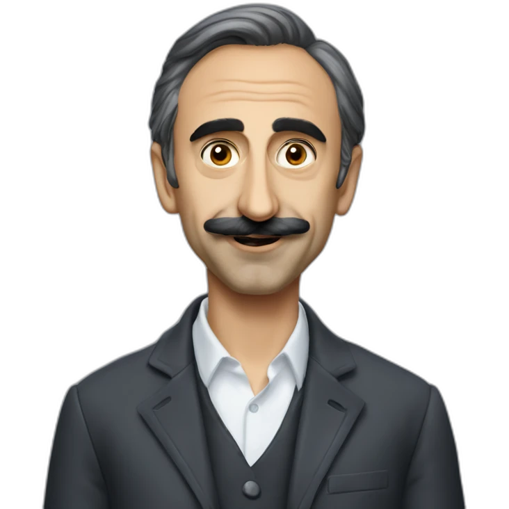 Éric zemmour with toothbrush mustach emoji