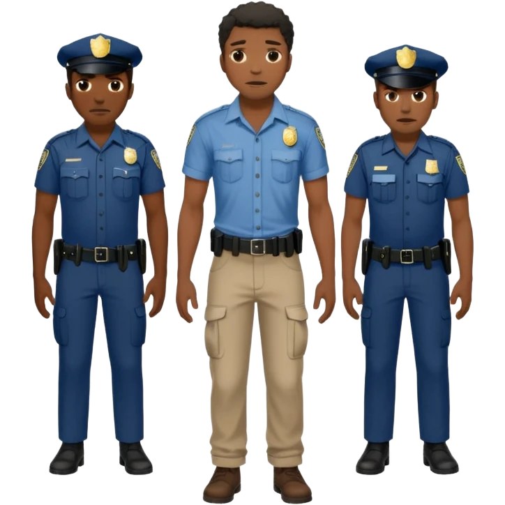 Black man being arrested by cops after escaping from cotton field emoji