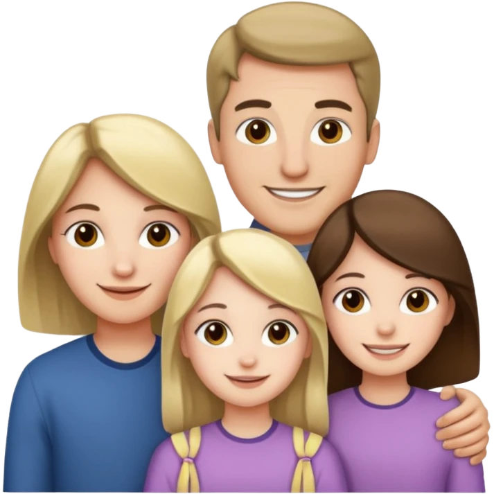 Familia : Novio, Novia, hija mayor , hija menor. emoji