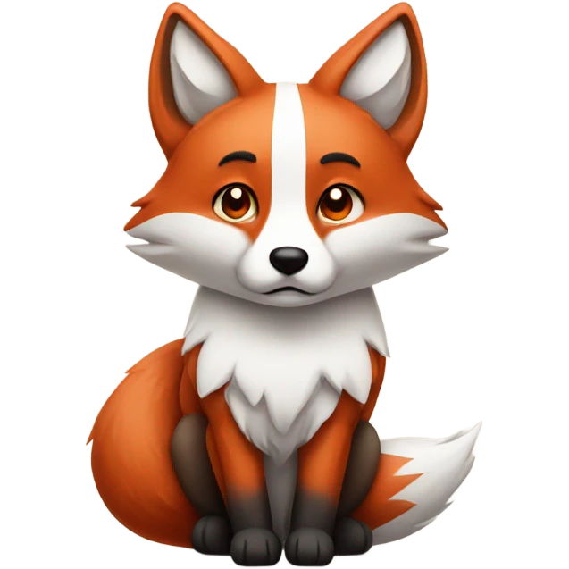 red and white fox, sad face, frowning emoji