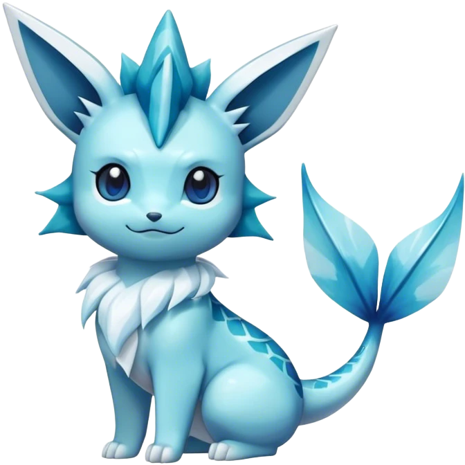 Kawaii Vaporeon-Glaceon-Pokémon full body emoji