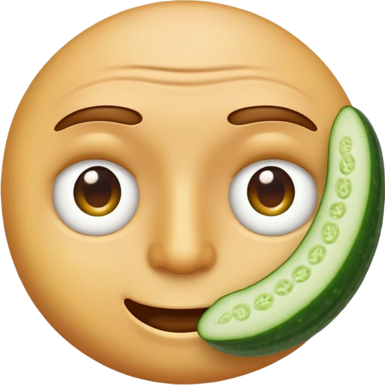 Emoji with cucumbers on his eyes emoji