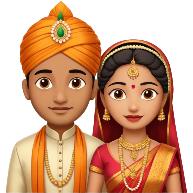 South indian wedding bride and groom emoji