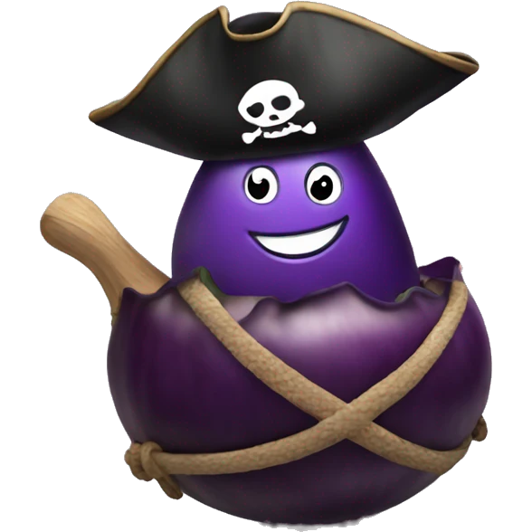 Pirate on an eggplant emoji