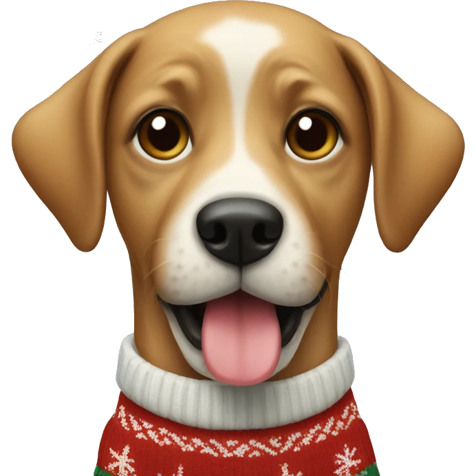 Dog wearing a Christmas sweater emoji