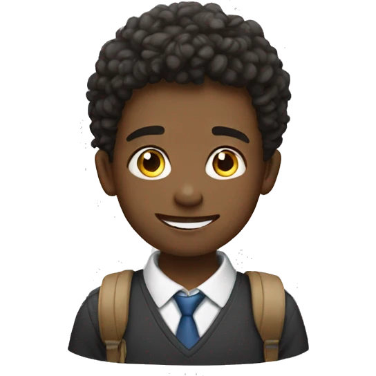 schoolboy who loves drawing emoji