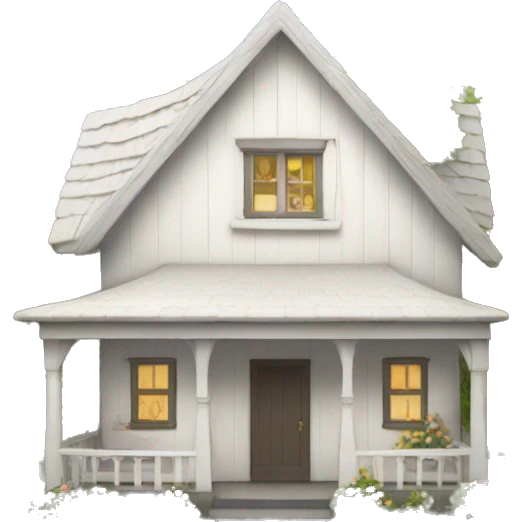 white cottage  emoji