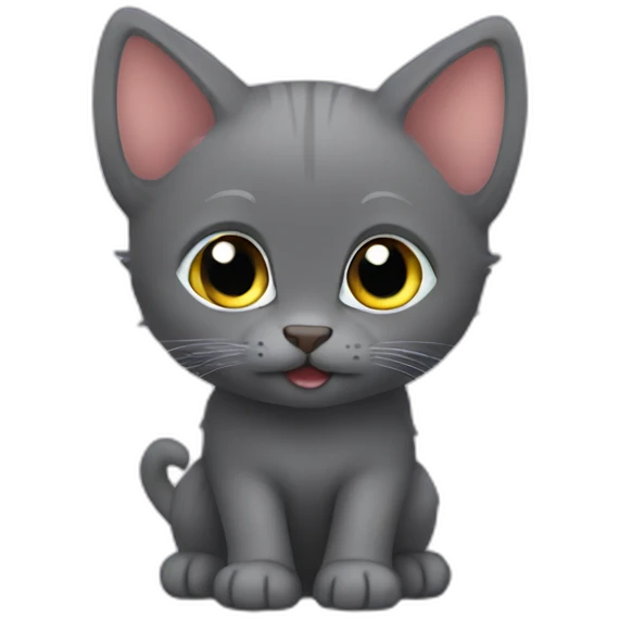 Fuzzy little korat kitten emoji