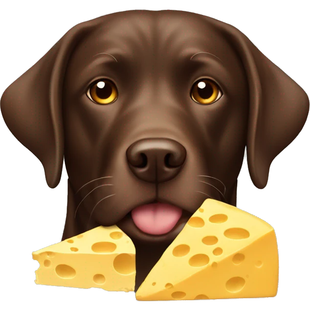 CHOCOLATE LAB WITH CHEESE emoji