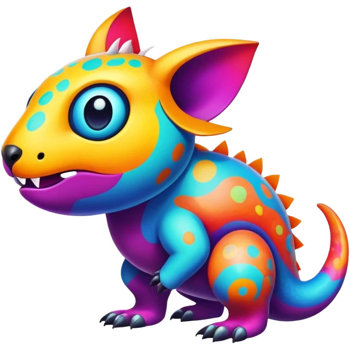 colorful vibrant Fakémon-creature with random markings emoji