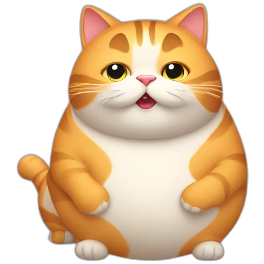 a fat cat with a ball emoji