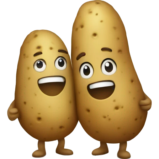a potato couple holding hands emoji