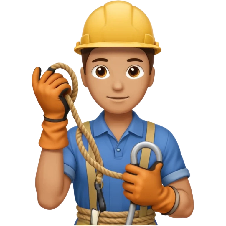 can you make a generic emoji of an individual (who works on a dock, but do not generate the dock itself) holding a rope neatly coiled in their hands? emoji