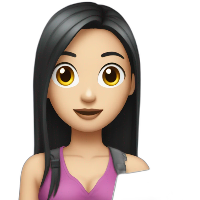 nico robin with macbook emoji