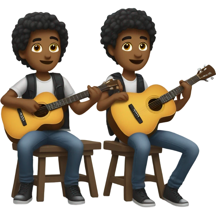 Two brothers playing guitar emoji