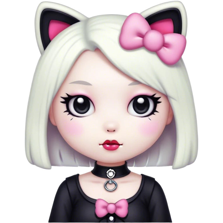 goth kawaii hello kitty lady emoji